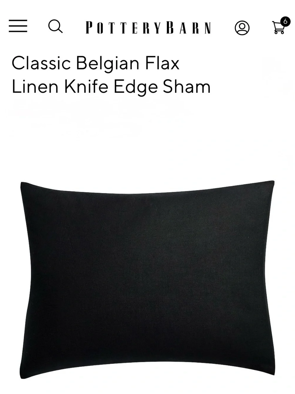 POTTERY BARN Belgian Linen Shams Black (3) Euro & King